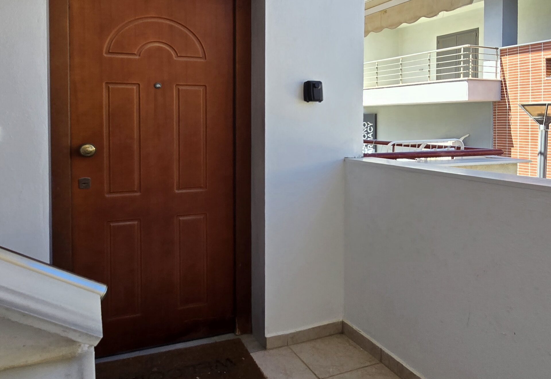 Polychrono Two Bedroom Apartment balcony entrance with private door