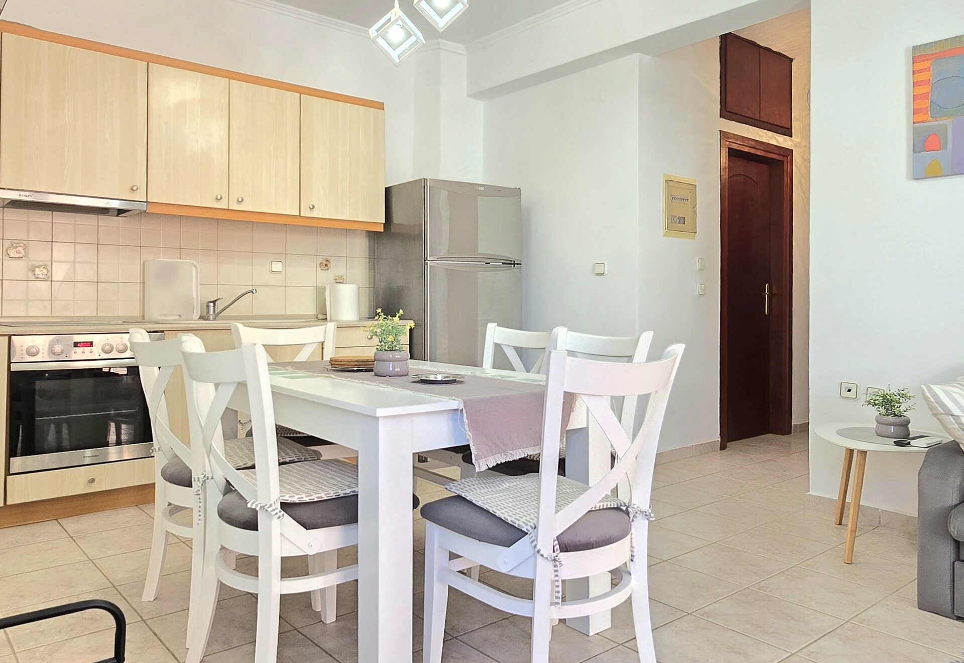 Polychrono Two Bedroom Apartment private bathroom with shower cabin